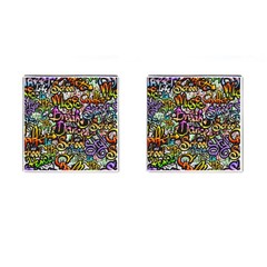 Graffiti Word Seamless Pattern Cufflinks (square) by Bedest