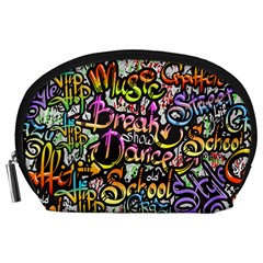 Graffiti Word Seamless Pattern Accessory Pouch (large) by Bedest