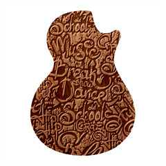 Graffiti Word Seamless Pattern Guitar Shape Wood Guitar Pick Holder Case And Picks Set by Bedest