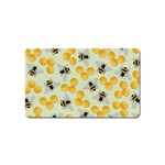 Bees Pattern Honey Bee Bug Honeycomb Honey Beehive Magnet (Name Card) Front