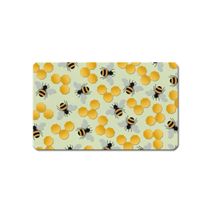 Bees Pattern Honey Bee Bug Honeycomb Honey Beehive Magnet (Name Card)