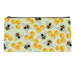 Bees Pattern Honey Bee Bug Honeycomb Honey Beehive Pencil Case