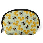 Bees Pattern Honey Bee Bug Honeycomb Honey Beehive Accessory Pouch (Large) Back