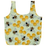 Bees Pattern Honey Bee Bug Honeycomb Honey Beehive Full Print Recycle Bag (XXXL) Back