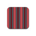 Altrosa Rosa Grau Streifen Rubber Coaster (Square) Front