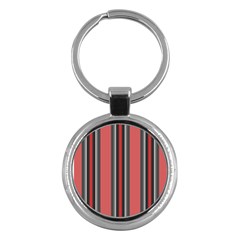 Altrosa Rosa Grau Streifen Key Chain (round) by 2607694c