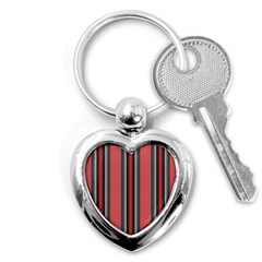 Altrosa Rosa Grau Streifen Key Chain (heart) by 2607694c