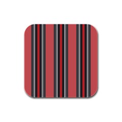 Dunkelrot4 Rosa Grau Streifen Dunkelrot3 Rubber Square Coaster (4 Pack) by 2607694c