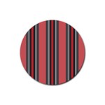 Dunkelrot4 Rosa Grau Streifen Dunkelrot3 Rubber Coaster (Round) Front