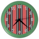 Dunkelrot4 Rosa Grau Streifen Dunkelrot3 Color Wall Clock Front