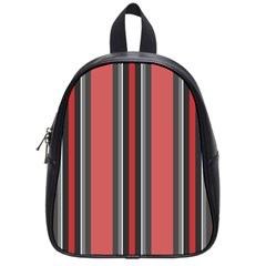 Dunkelrot4 Rosa Grau Streifen Dunkelrot3 School Bag (small) by 2607694c