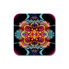 Gelb Floral Rubber Square Coaster (4 Pack) by 2607694c