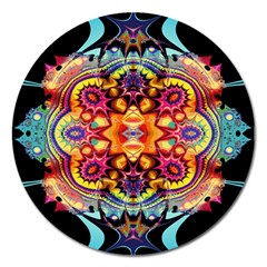 Gelb Floral Magnet 5  (round) by 2607694c