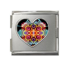 Abstrakte Blume Mega Link Heart Italian Charm (18mm)