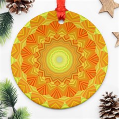 Sunshine Sunny Sun Abstract Yellow Ornament (round) by Ravend