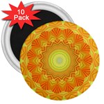 Sunshine Sunny Sun Abstract Yellow 3  Magnets (10 pack)  Front