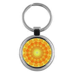 Sunshine Sunny Sun Abstract Yellow Key Chain (round) by Ravend