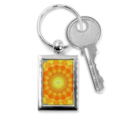 Sunshine Sunny Sun Abstract Yellow Key Chain (rectangle) by Ravend