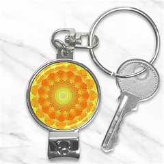 Sunshine Sunny Sun Abstract Yellow Nail Clippers Key Chain by Ravend