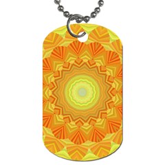 Sunshine Sunny Sun Abstract Yellow Dog Tag (two Sides) by Ravend