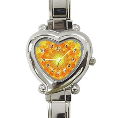 Sunshine Sunny Sun Abstract Yellow Heart Italian Charm Watch by Ravend