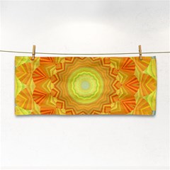 Sunshine Sunny Sun Abstract Yellow Hand Towel by Ravend