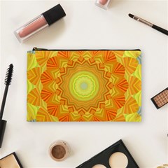 Sunshine Sunny Sun Abstract Yellow Cosmetic Bag (medium) by Ravend