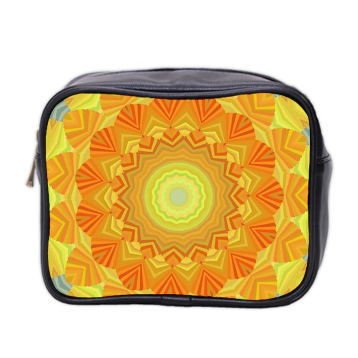 Sunshine Sunny Sun Abstract Yellow Mini Toiletries Bag (Two Sides)