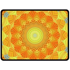 Sunshine Sunny Sun Abstract Yellow Fleece Blanket (large) by Ravend