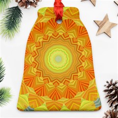 Sunshine Sunny Sun Abstract Yellow Bell Ornament (two Sides) by Ravend