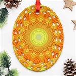 Sunshine Sunny Sun Abstract Yellow Oval Filigree Ornament (Two Sides) Back