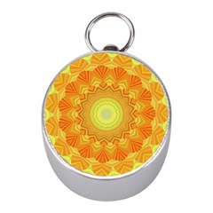 Sunshine Sunny Sun Abstract Yellow Mini Silver Compasses by Ravend