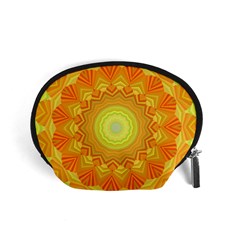 Sunshine Sunny Sun Abstract Yellow Accessory Pouch (small) by Ravend