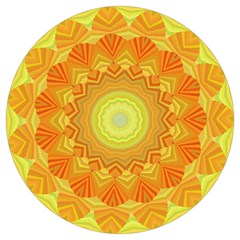 Sunshine Sunny Sun Abstract Yellow Round Trivet by Ravend