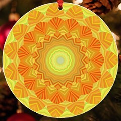 Sunshine Sunny Sun Abstract Yellow Uv Print Acrylic Ornament Round by Ravend