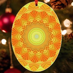 Sunshine Sunny Sun Abstract Yellow Uv Print Acrylic Ornament Oval by Ravend