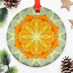 Sunshine Sunny Sun Abstract Yellow Ornament (round) by Ravend