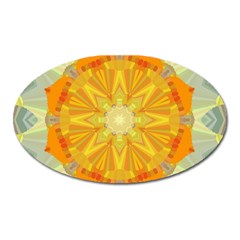 Sunshine Sunny Sun Abstract Yellow Oval Magnet by Ravend