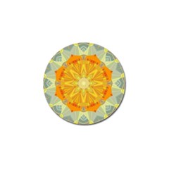 Sunshine Sunny Sun Abstract Yellow Golf Ball Marker by Ravend