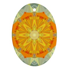 Sunshine Sunny Sun Abstract Yellow Oval Ornament (two Sides) by Ravend