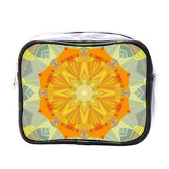 Sunshine Sunny Sun Abstract Yellow Mini Toiletries Bag (one Side) by Ravend