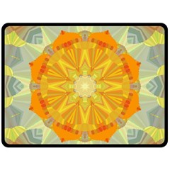 Sunshine Sunny Sun Abstract Yellow Fleece Blanket (large) by Ravend