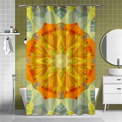 Sunshine Sunny Sun Abstract Yellow Shower Curtain 48  X 72  (small)  by Ravend