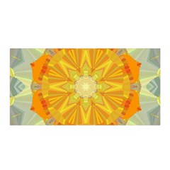 Sunshine Sunny Sun Abstract Yellow Satin Wrap 35  X 70  by Ravend