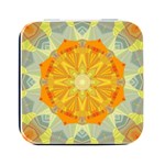 Sunshine Sunny Sun Abstract Yellow Square Metal Box (Black) Front