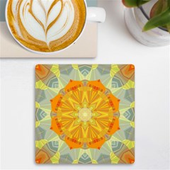 Sunshine Sunny Sun Abstract Yellow Uv Print Square Tile Coaster  by Ravend