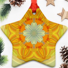 Sunshine Sunny Sun Abstract Yellow Star Ornament (two Sides)