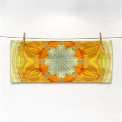 Sunshine Sunny Sun Abstract Yellow Hand Towel by Ravend