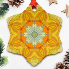 Sunshine Sunny Sun Abstract Yellow Ornament (snowflake) by Ravend