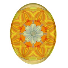 Sunshine Sunny Sun Abstract Yellow Oval Glass Fridge Magnet (4 Pack) by Ravend